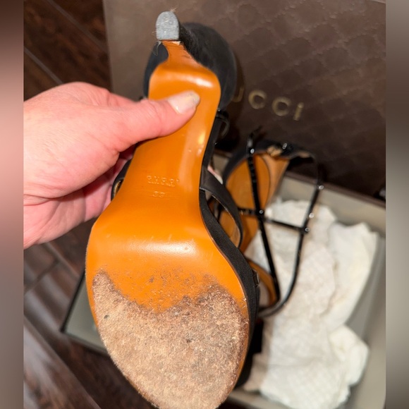 Authentic Gucci Black Strappy Sandal Heels Size 39, US 9 - Picture 7 of 9